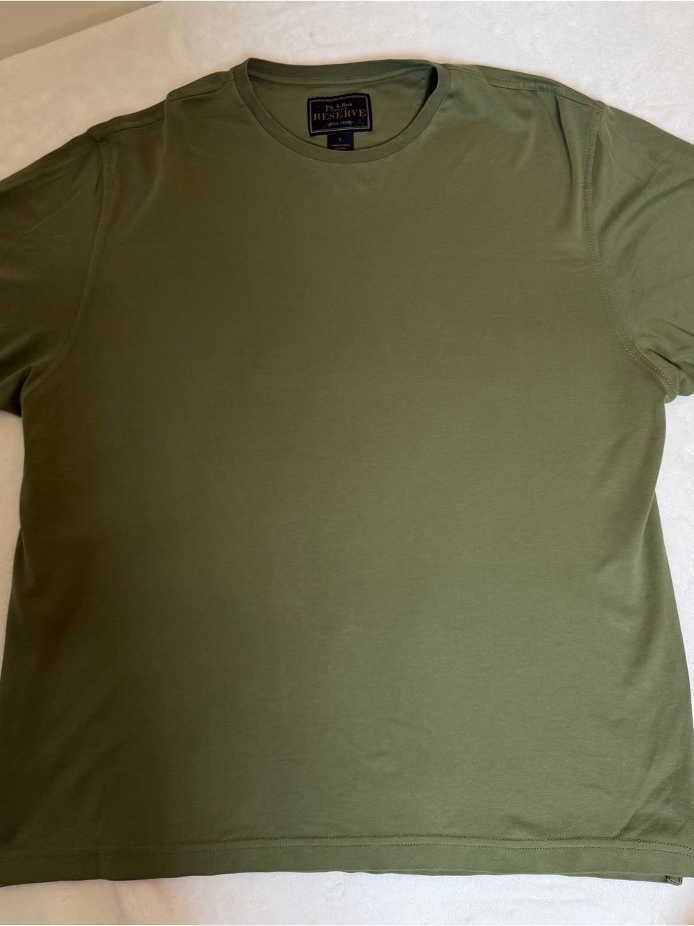 Jos. A. Bank Olive Green Crew Neck Short Sleeve Tee